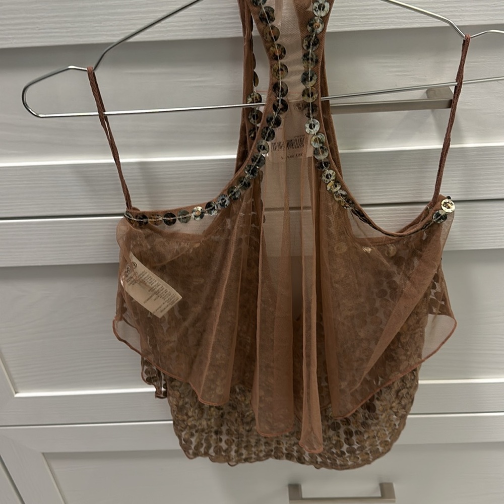 FP Movement by Free People Gold Sequin Tank Top - Picture 2 of 3